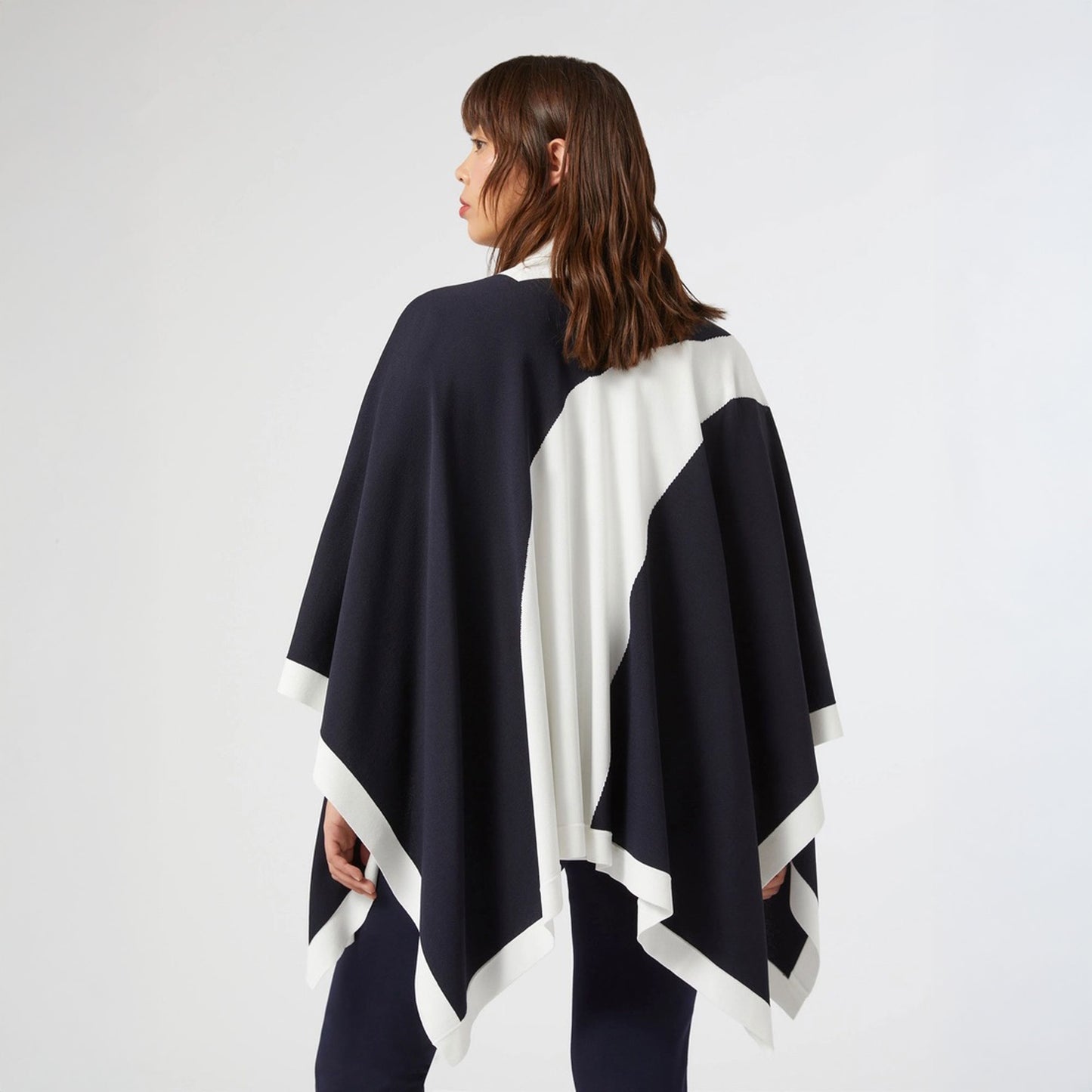 Persona mantella blu/bianco seta VISIR