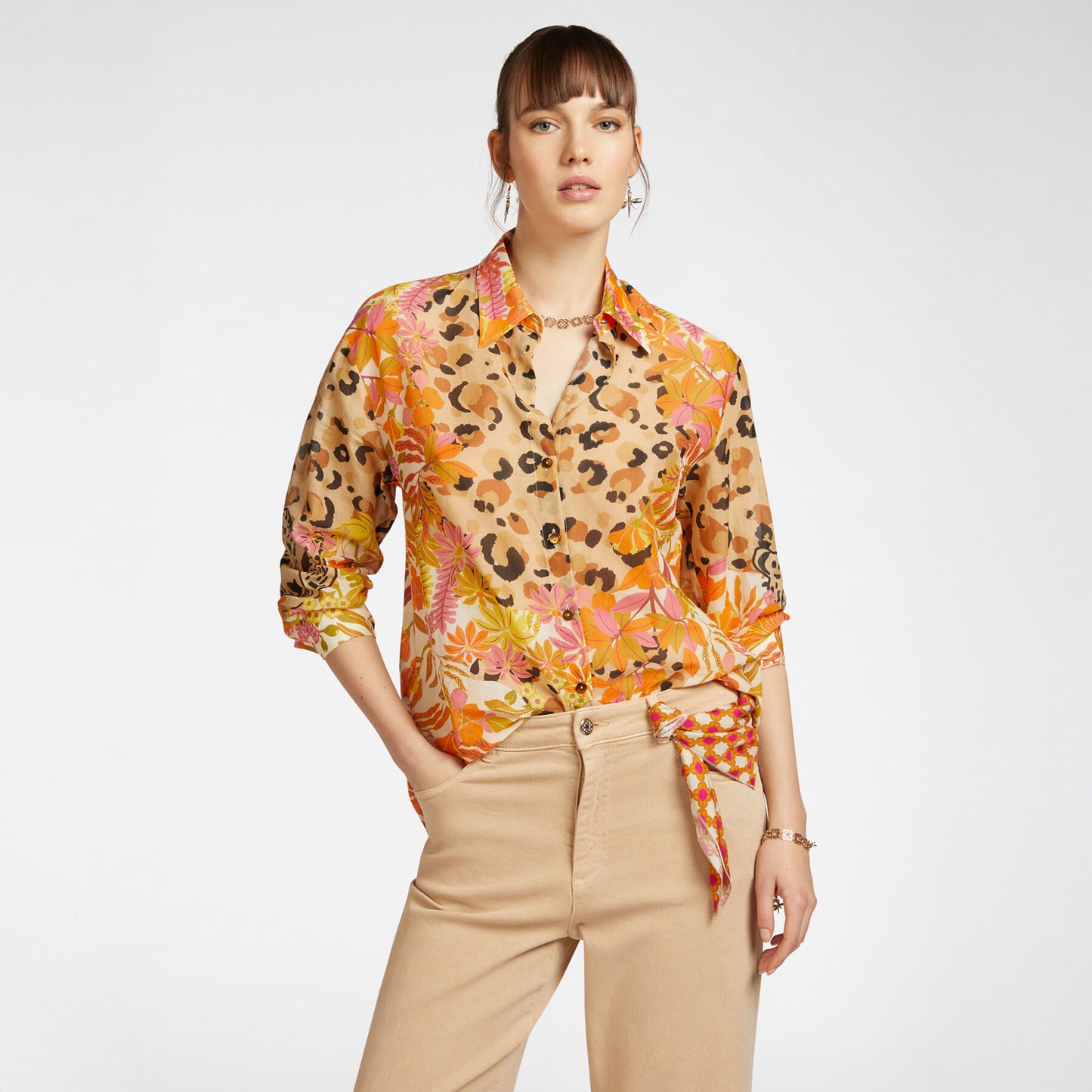 Camicia elena mirò 01 arancio 5092p4