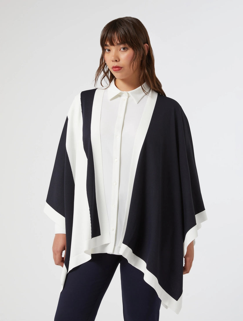 Persona mantella blu/bianco seta visir