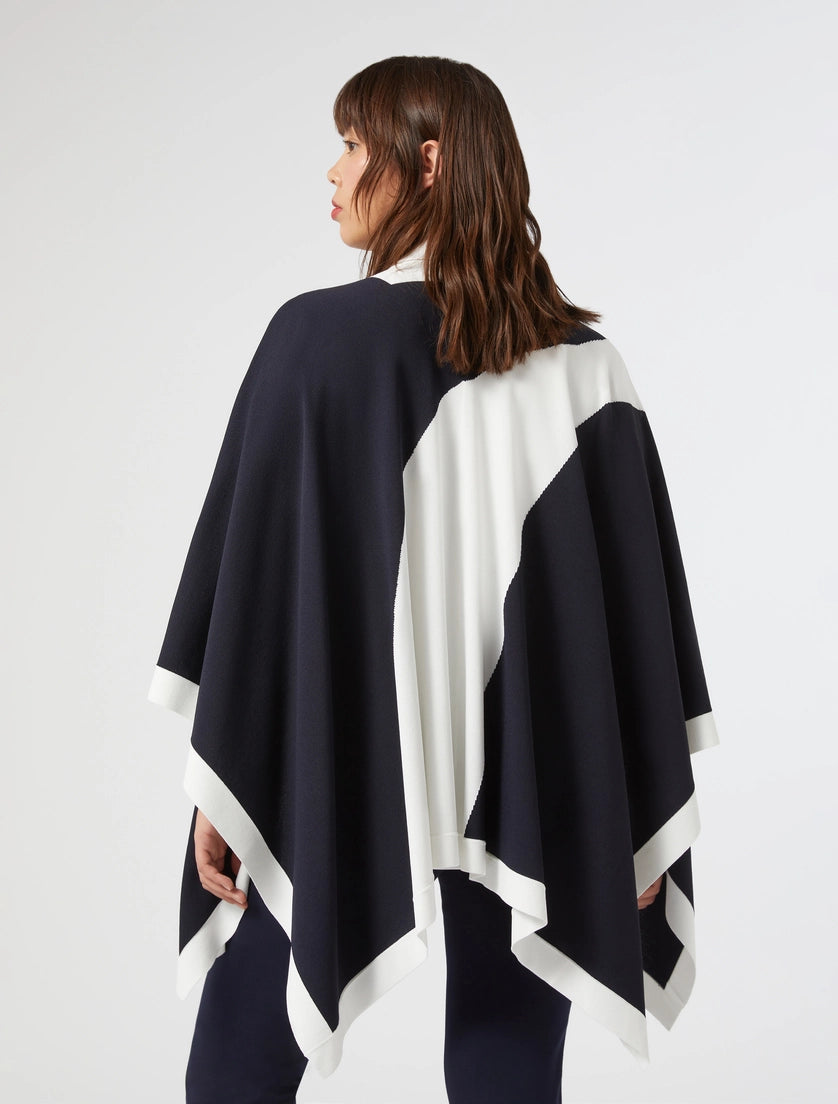Persona mantella blu/bianco seta visir