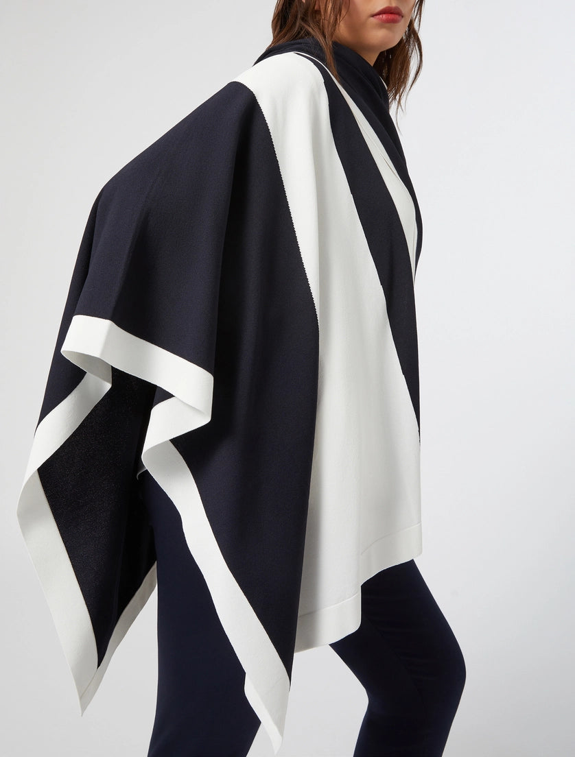 Persona mantella blu/bianco seta visir