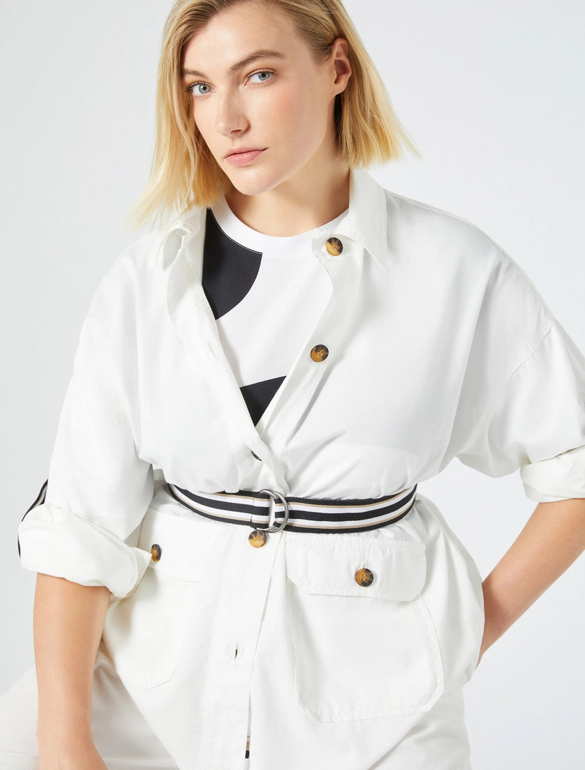 Persona t-shirt bianco stampa palpiti