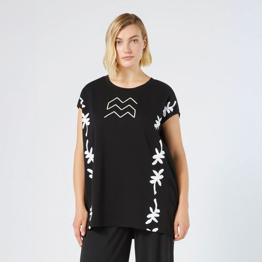 Persona t-shirt nero stampa Quenty