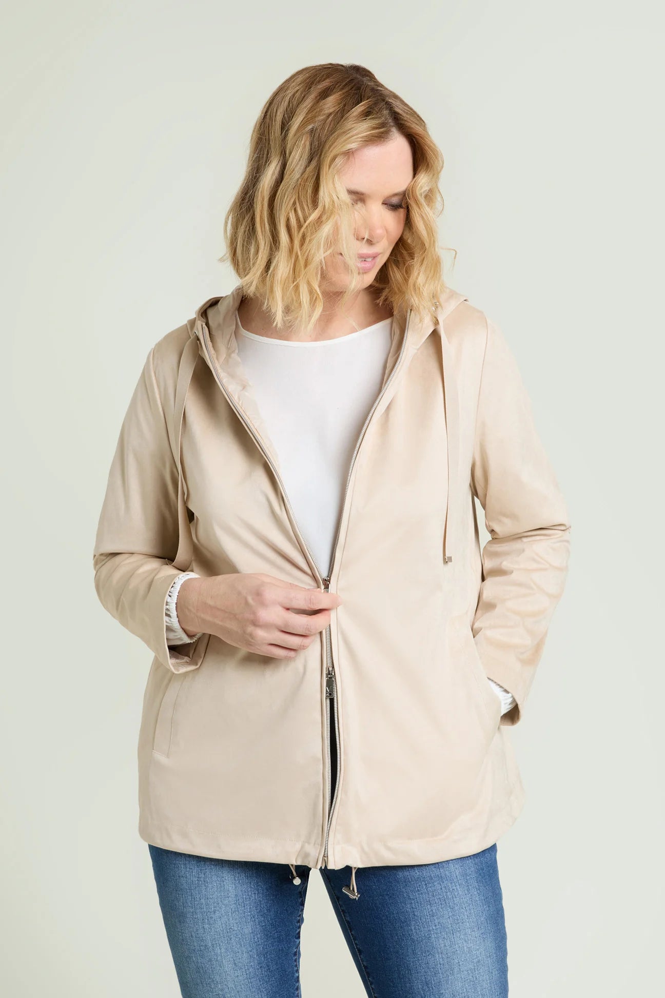 Giacca a vento Luisa Viola beige F706F0