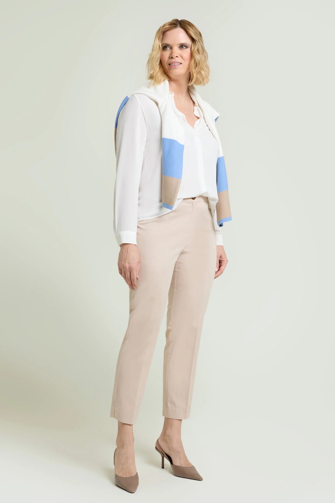 pantalone luisa viola beige p268f0