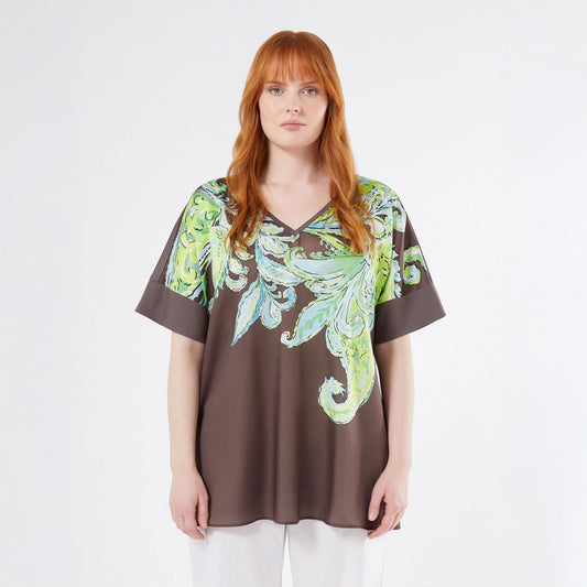 T shirt Marina Rinaldi Sport cioccolato SOLISTA