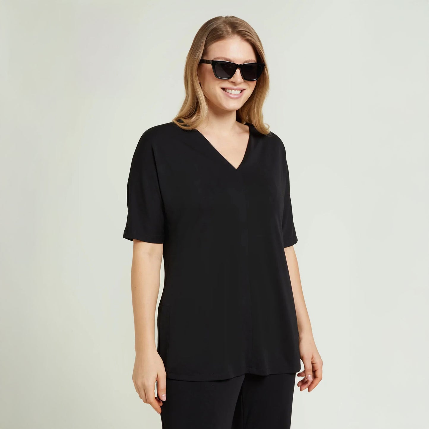 Pantaloni luisa viola nero p911f0
