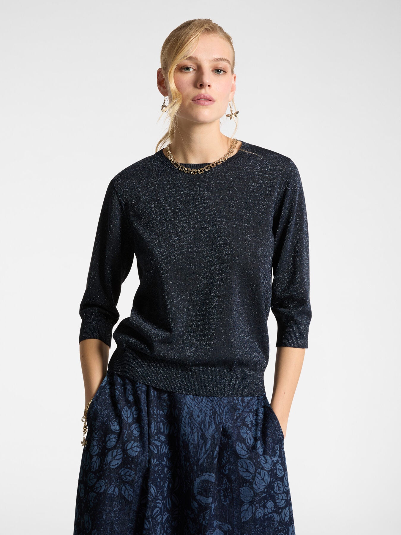 maglia elena mirò 34 blu m357z0