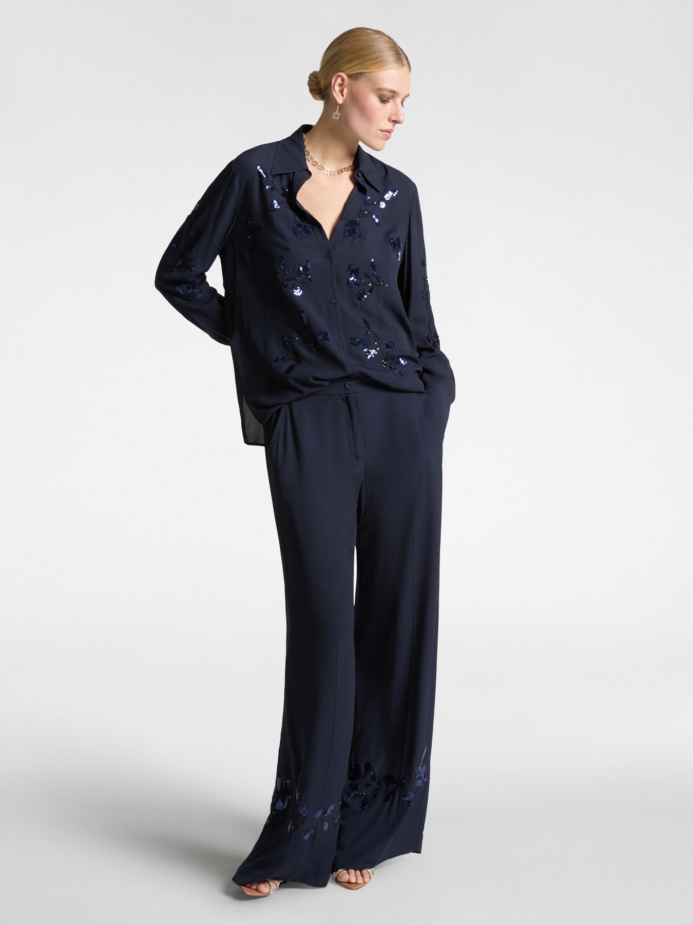 pantalone elena mirò blu p101p0