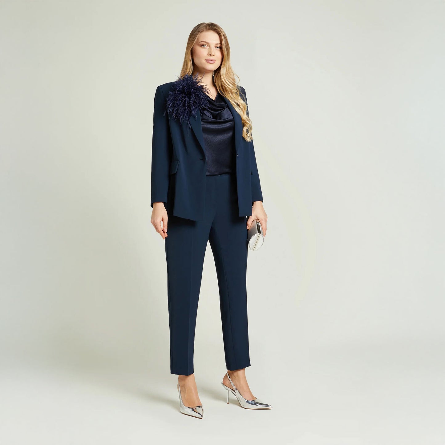 Pantaloni luisa viola 34 blu p269f0