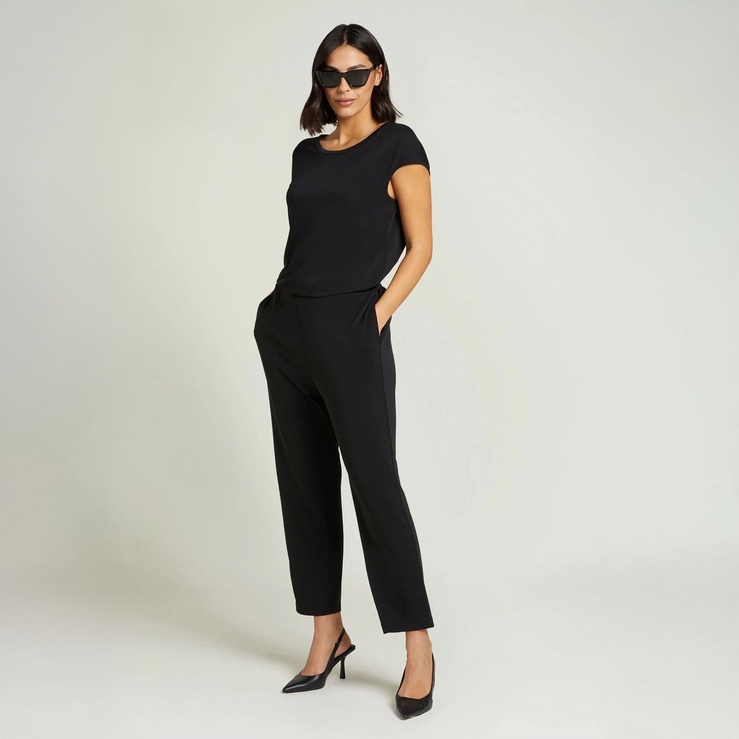 Pantaloni in jersey Luisa Viola neri P825F0